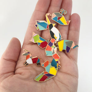 Origami Animal Enamel Pins