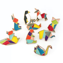 Load image into Gallery viewer, Origami Animal Enamel Pins