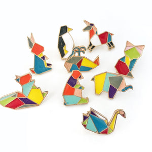 Origami Animal Enamel Pins