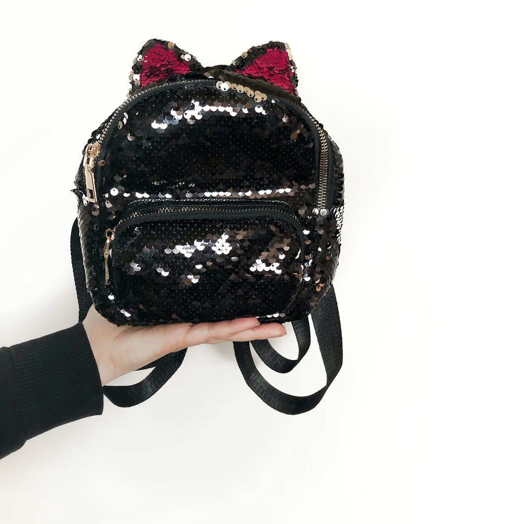 Kitten Sequin Backpack